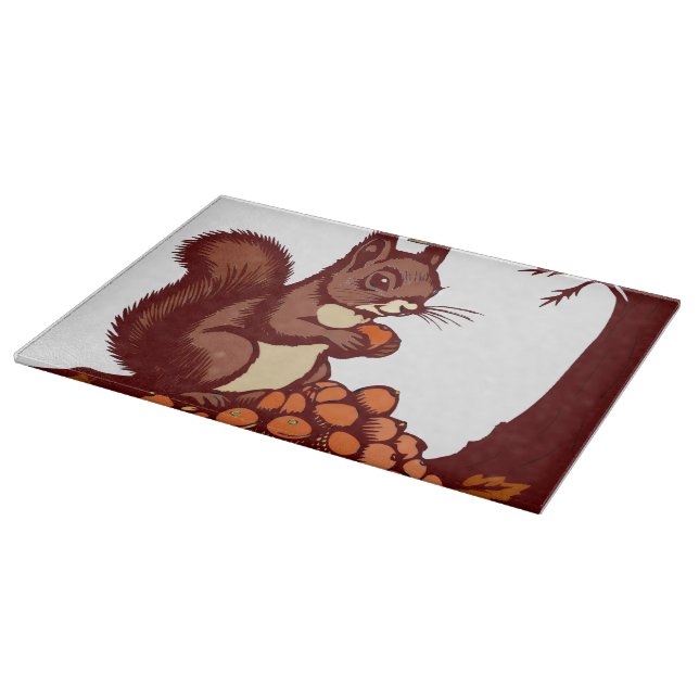 Squirrel Glass Cutting Board (Corner)