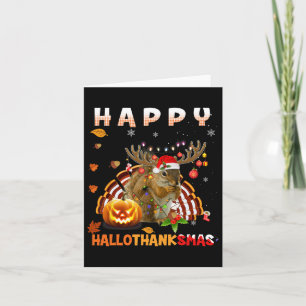 Squirrel Halloween And Merry Christmas Happy Hallo Card