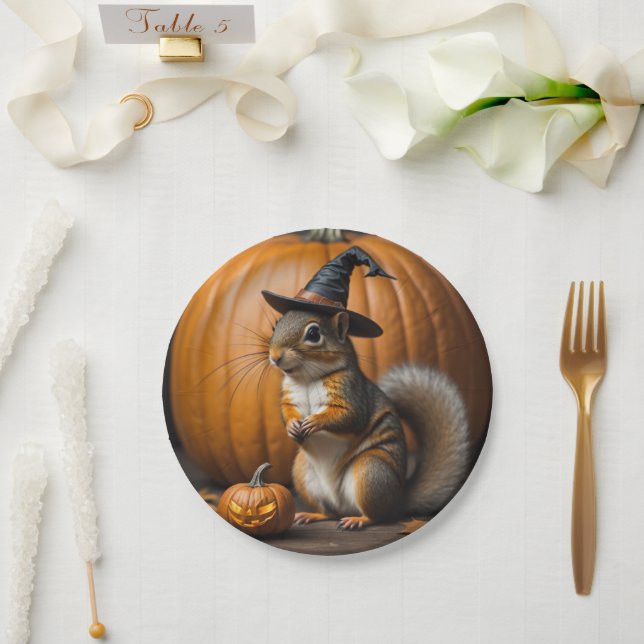 Squirrel Halloween Party Plates (Wedding)