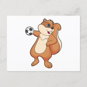 Squirrel Handball player Handball Postcard