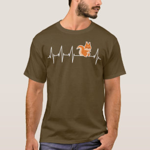 Squirrel Heartbeat Love Autumn Cute Squirrel T-Shirt