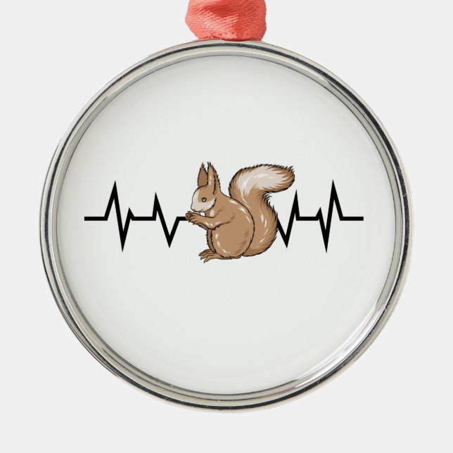 Squirrel Heartbeat Squirrel Lover Metal Ornament (Front)