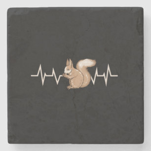 Squirrel Heartbeat Squirrel Lover Stone Coaster