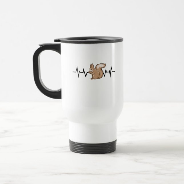 Squirrel Heartbeat Squirrel Lover Travel Mug (Left)