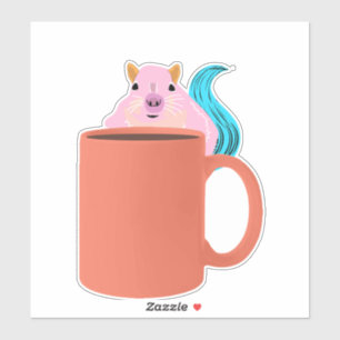 squirrel holding coffee sticker