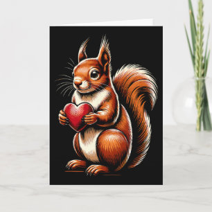 Squirrel Holding Heart Valentine's Day Cute Valent Card