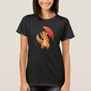 Squirrel Holding Umbrella Squirrel Enthusiast T-Shirt