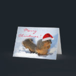 Squirrel Holiday<br><div class="desc">A cute squirrel standing in the snow wearing a Santa's hat</div>