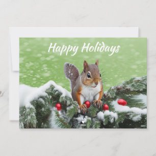 Squirrel Holiday Christmas Card