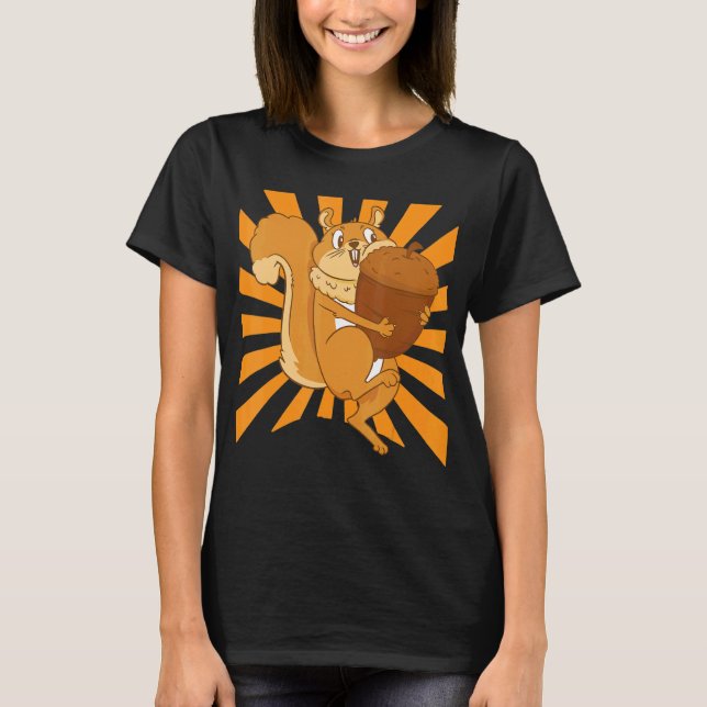 Squirrel Hugging Hazelnut T-Shirt (Front)