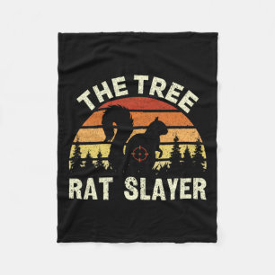 Squirrel Hunter The Tree Rat Slayer Retro Squirrel Fleece Blanket