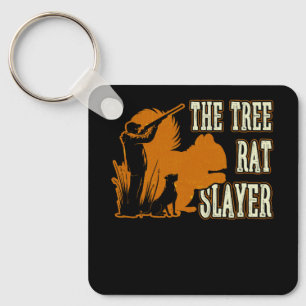 Squirrel Hunter The Tree Rat Slayer Retro Squirrel Keychain