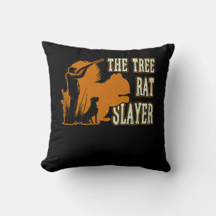 Squirrel Hunter The Tree Rat Slayer Retro Squirrel Throw Pillow