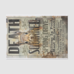 Squirrel Hunting Vintage Advertisement Decoupage Tissue Paper