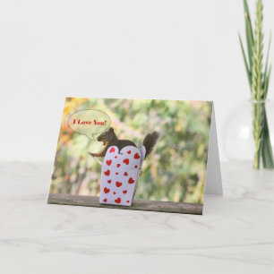 Squirrel "I Love You" Valentine Holiday Card