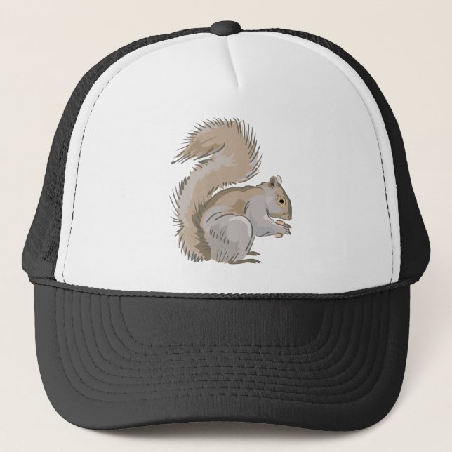 Squirrel Illustration Trucker Hat (Front)