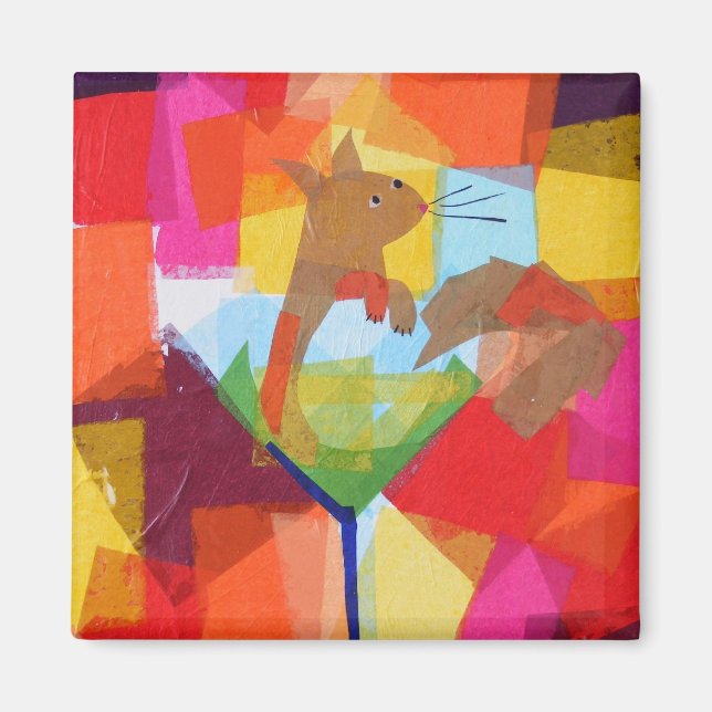 Squirrel in a Martini Glass Magnet (Front)