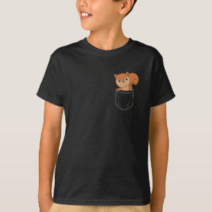 Squirrel In Breast Pocket Funny Forest Animals T-Shirt