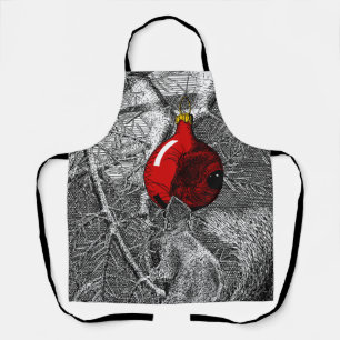Squirrel in Christmas Tree Ornament Apron