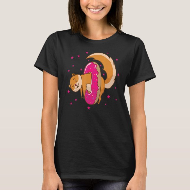 Squirrel in Doughnut Tree Rodent Nut T-Shirt (Front)