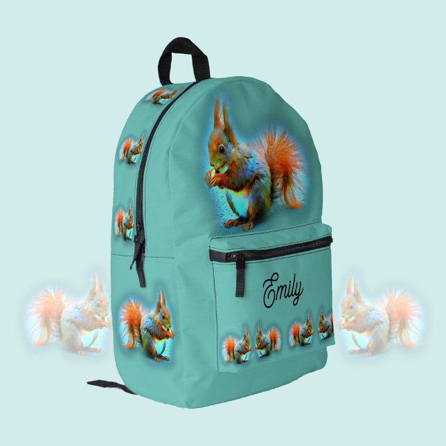 Squirrel in modern style, cute personalizable  printed backpack (Creator Uploaded)