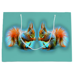 Squirrel in modern style large gift bag