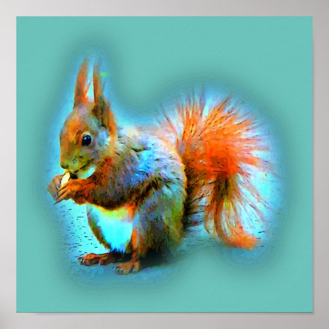 Squirrel in modern style poster (Front)