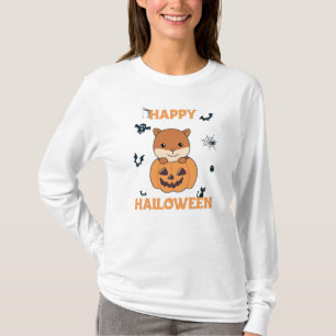 Squirrel In Pumpkin Sweet Animals Happy Halloween T-Shirt