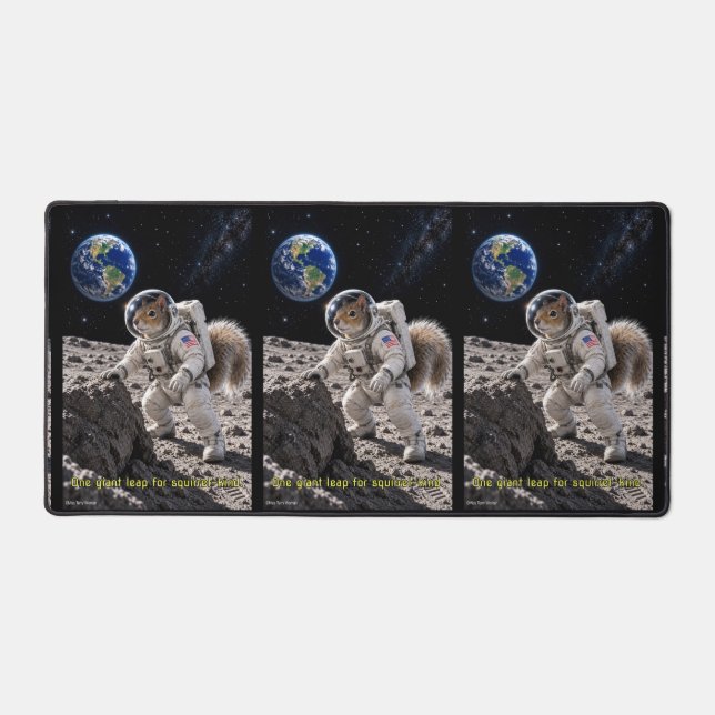 Squirrel in Space Desk Mat (Front)