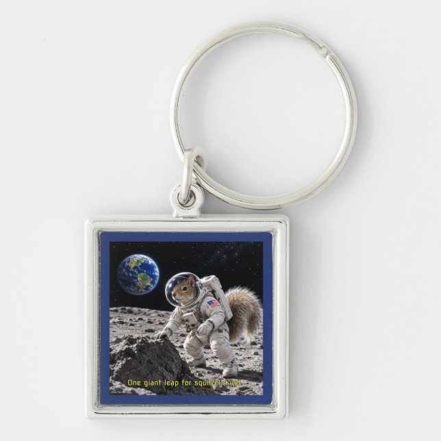 Squirrel in Space Keychain (Front)