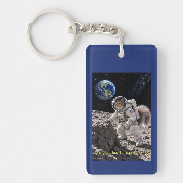 Squirrel in Space Keychain (Front)
