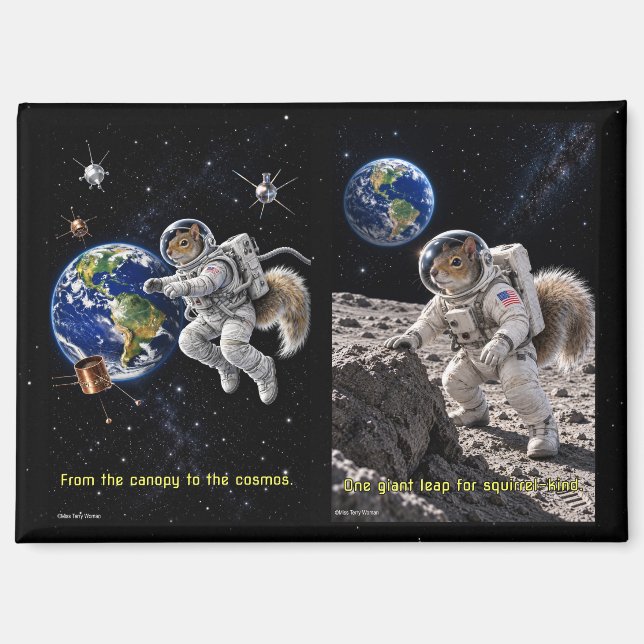 Squirrel in Space Magnet (Front)