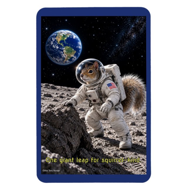 Squirrel in Space Magnet (Vertical)