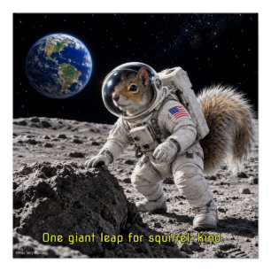 Squirrel in Space Poster