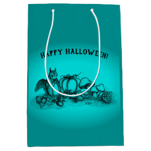 Squirrel in the Autumn , Happy Halloween! Medium Gift Bag