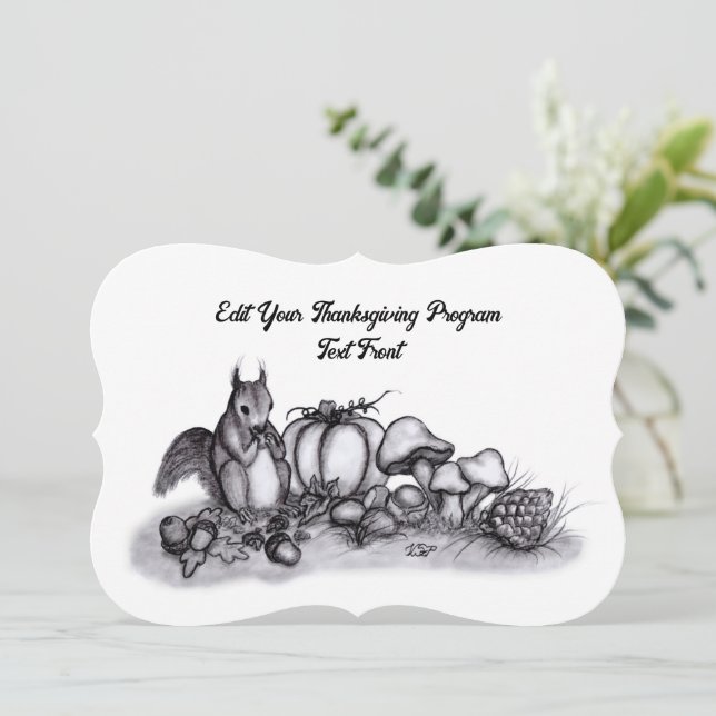 Squirrel in the Autumn , Happy Thanksgiving! Program (Standing Front)