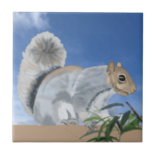 Squirrel in the Countryside  Ceramic Tile
