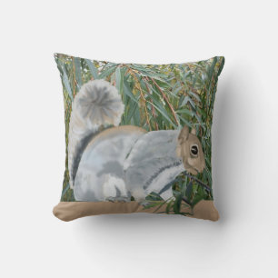 Squirrel in the Countryside Throw Pillow
