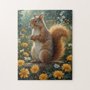 squirrel in the flowers jigsaw puzzle