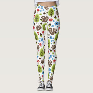 Squirrel in The Oak Forest Pattern Leggings