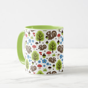 Squirrel in The Oak Forest Pattern Mug