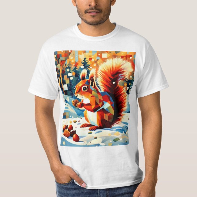 Squirrel in the snow 5 T-Shirt (Front)