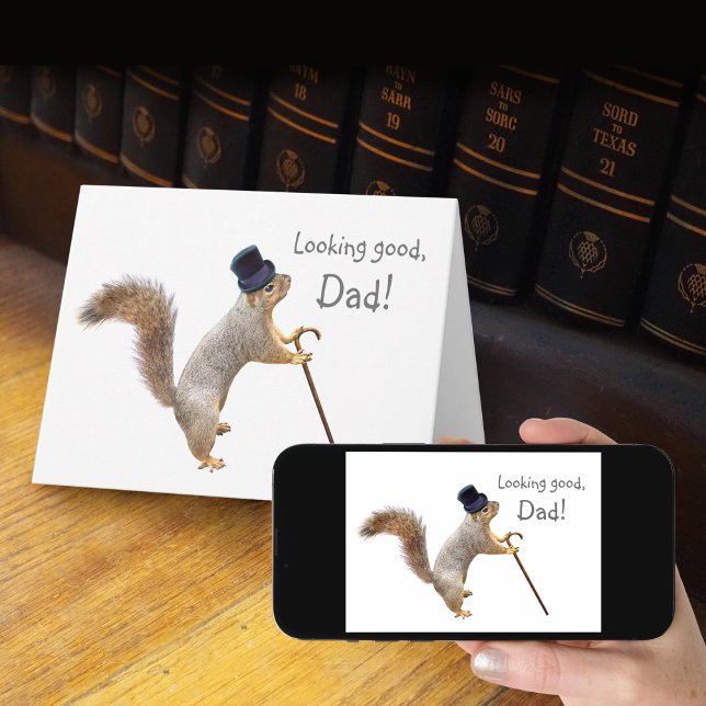 Squirrel in Top Hat Father's Day Card (Creator Uploaded)