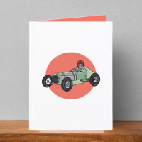 Squirrel in Vintage Race Car Blank
