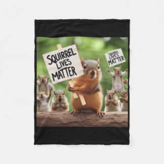 Squirrel Lives Sticker  Fleece Blanket