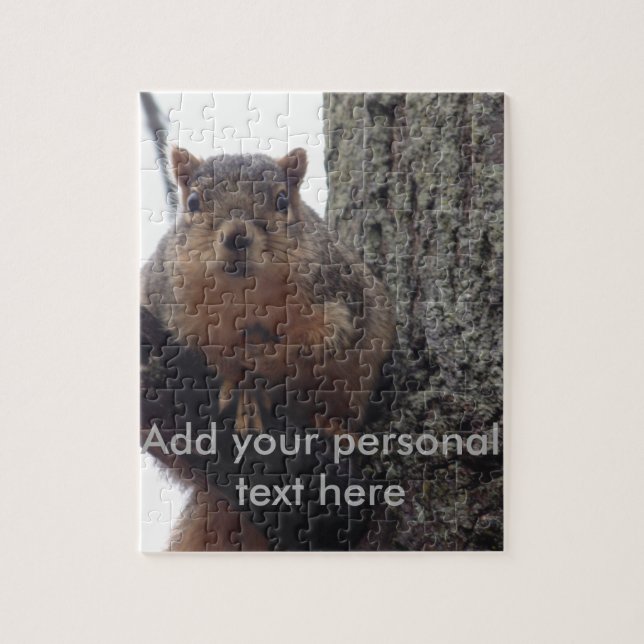 Squirrel looking at your puzzle (Vertical)