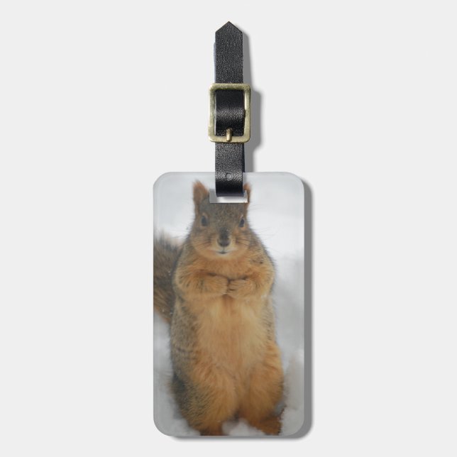 Squirrel Love Luggage Tag (Front Vertical)