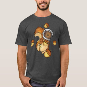 Squirrel Lover Kids Acorns Astronaut Space Squirre T-Shirt