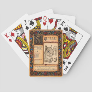 Squirrel, Medieval Bestiary Art Playing Cards