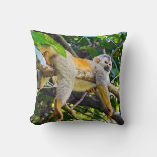Squirrel monkey in Manuel Antonio NP - Costa Rica Throw Pillow